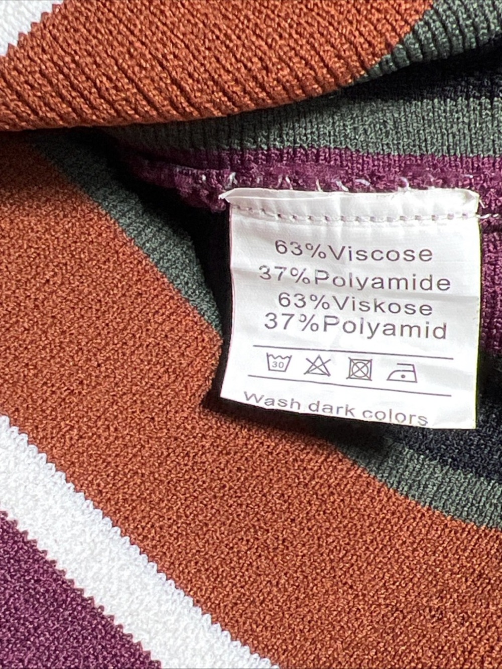 PJ PAUL JONES Striped Polo Shirt in Rust, Black & Burgundy Size 3X - Picture 7 of 7
